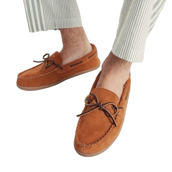 J. Crew Sherpa-lined suede‎ slippers Size 9 Men’s NWOT - Picture 3 of 13